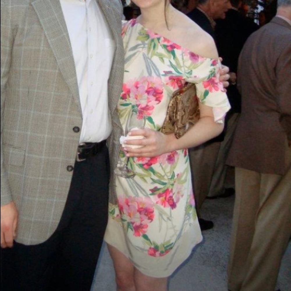 Elizabeth and JamesAsymmetrical floral party dress